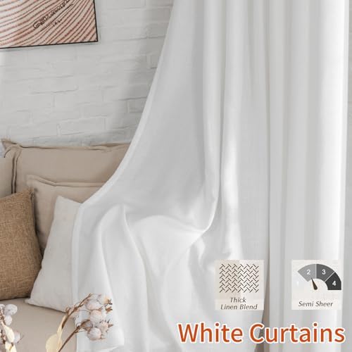 Pinch Pleated Semi Sheer Curtain 96 Inches Long Off White Drape Gauze