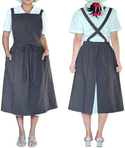 Cute Retro Cotton Linen X-Back Aprons Home Kitchen Garden Art Painting