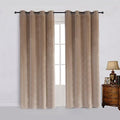 Cherry Home Super Soft Luxury Velvet Curtains Set of 2 Sand Color Room