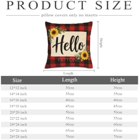 Plaid Decor Pillow Covers 22x22 Inch Set of 2 Linen for Farmhouse