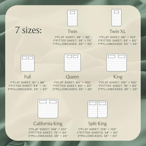 Split King Sheets for Adjustable Bed, Soft Deep Pocket Bed Sheets Set