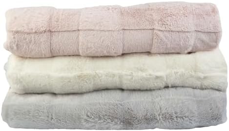 Lavish Home Faux Fur Blanket - 60x80-Inch Queen Size Throw Blanket