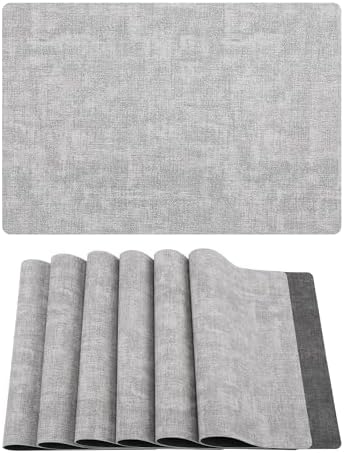 Placemats Set of 6 Faux Leather Placemats for Kitchen Table Decor
