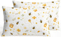 Farmhouse Bees Pillow Covers 12x20IN Set of 2 Cotton Linen Reversible