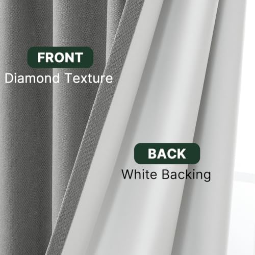 H.VERSAILTEX Dove Gray Pinch Pleated 100% Blackout Curtains 84 Inches