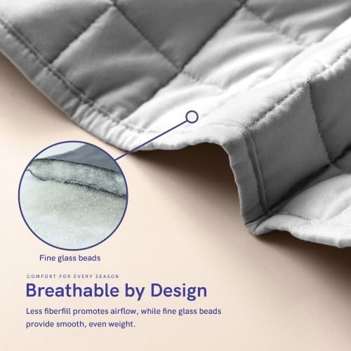 YnM 10lbs Weighted Blanket for Adults,Cotton Heavy Bed Throw Blanket