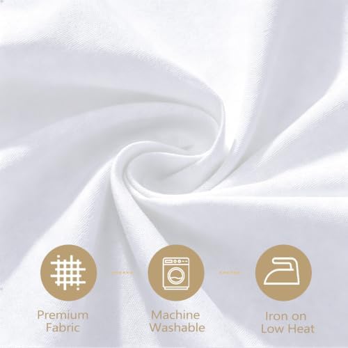 90 Inch White Round Tablecloth for 36"-72" Table, 8 Pack