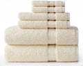 COTTON CRAFT Ultra Soft 6 Piece Towel Set - 100% Cotton Towels - Ivory