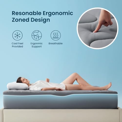 Sleep Zone Cooling Mattress Pad Queen, Support Mattress Topper
