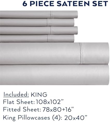 Thomasville 1500 Thread Count 6 Piece Premium Cotton Rich Sateen Sheet