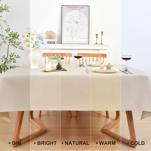Wolkemer Rectangle Tablecloth 54 x 108 Inches Faux Linen Water