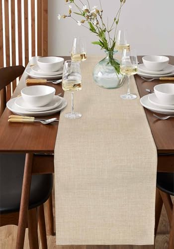DecorLovee Vintage Cream Table Runners 108 Inches Long, Farmhouse
