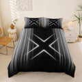 Feelyou Gray Stripes Duvet Cover Queen Size Geometric Abstract