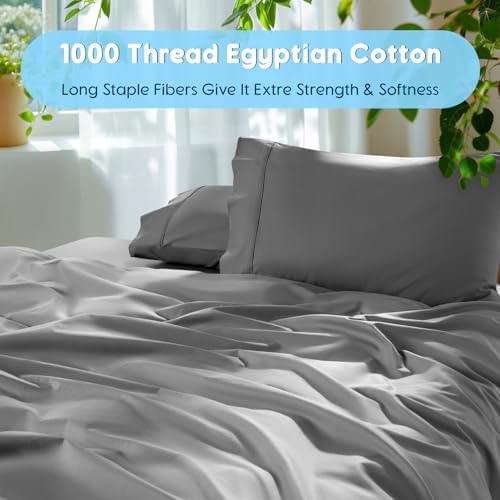 SONORO KATE 1000 Series 100% Egyptian Cotton King Sheet Set,4 Pieces