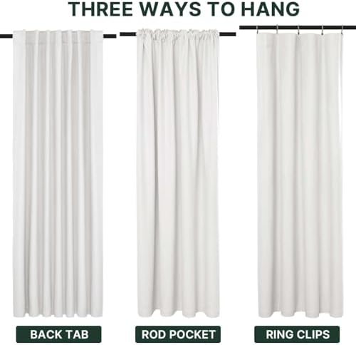 H.VERSAILTEX 100% Blackout Textured Curtains Back Tab 52x63 Greyish