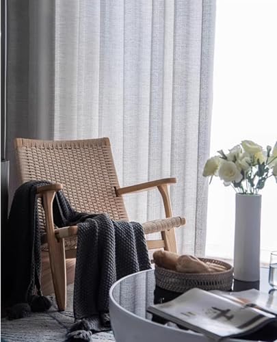 Beydodo Curtains 63 Inches Long 2 Panels Set, Privacy Semi Sheer