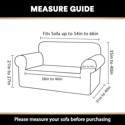 PrinceDeco Waterproof Couch Cover for 2 Cushion Loveseat