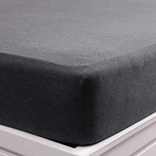 PURE ERA Jersey Fitted Sheet Only Heather Charcoal Grey King