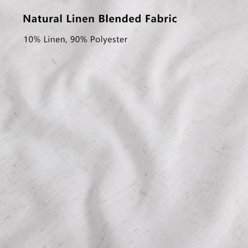 Linen Blended Sheer Curtains & Drapes - 63 Inches 2 Panels Set