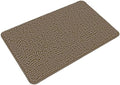 Yeaban Chenille Taupe Bathroom Rug 17"x24", Non-Slip Rubber Backing