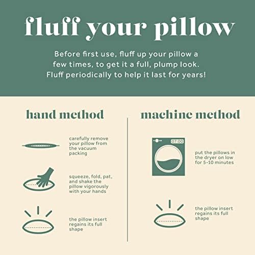 ComfyDown 20x20 Throw Pillow Insert, Down & Feather Fill, 100% Cotton