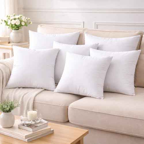 18 x 18 Inch Throw Pillow Inserts – Set of 8 Square Cushions with