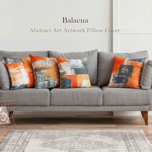 Burnt Orange Throw Pillow Covers 20x20 Set of 4 Decorative Cushion