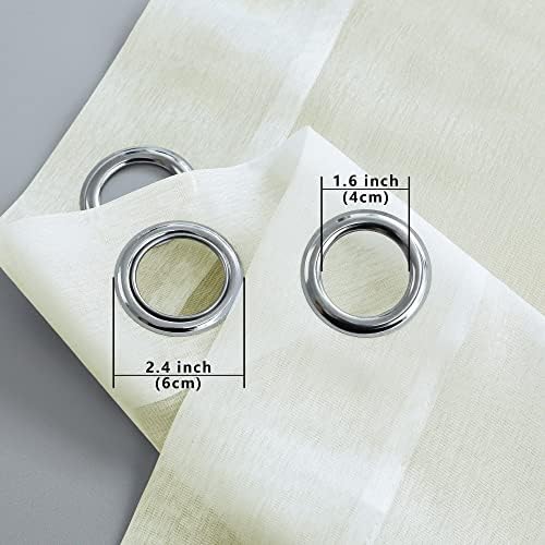 Mrs.Naturall Cream Ivory Silky Sheer Curtains, Clear Light Weight