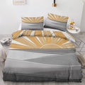 Boho Sun Duvet Cover Full Size, Modern Abstract Bedding Set 3 Piece