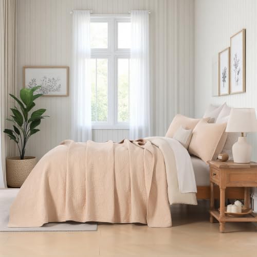 Homzard 100% Cotton Quilt Set Queen Size 3-Piece Coin Pattern