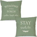 PANDICORN Outdoor Decorative Throw Pillow Covers 18x18 Set of 2, Sage