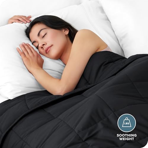 Bare Home Cotton Weighted Blanket (Black, 40"x60" 10lbs)