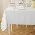 JIALE White Table Cloth Square Tablecloth 60 x 60 Inches Spill-Proof