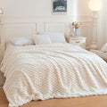 XeGe Luxury Bubble Fluffy Faux Rabbit Fur Bed Blanket King Size, Beige
