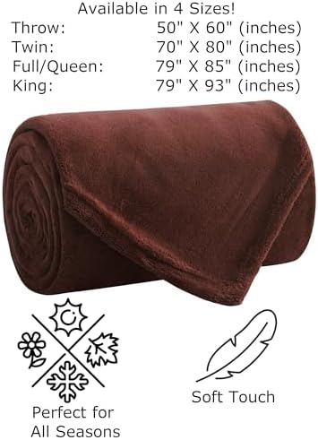 New Soft Fleece Blanket Lightweight Cozy Solid Throw All Seasons Soft