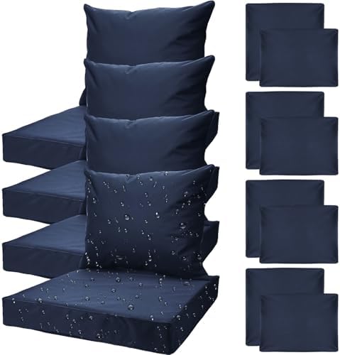 All Smiles Outdoor Patio Furniture Chair Cushion Covers 4Pcs,Navy Blue
