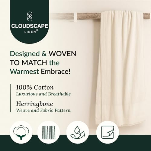 CSL Breathable Cotton Blanket Queen,Lightweight Summer