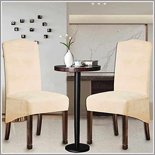 Velvet Plush XL Dining Chair Covers, Stretch Chaircover, Spandex High