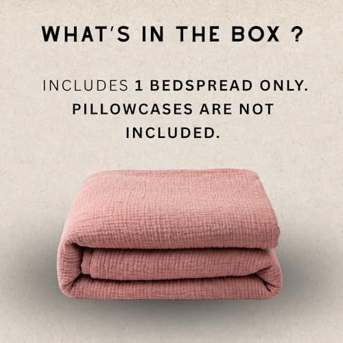 100% Cotton Muslin Bedspread – Lightweight Breathable Gauze Blanket