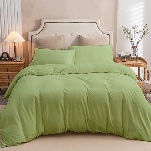 ARlinen Sage Duvet Cover King Size - Washed Duvet Cover, Soft