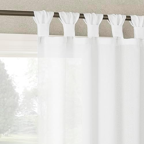 No. 918 Reman 2-Pack Twist Tab Linen Texture Semi-Sheer Tab Top