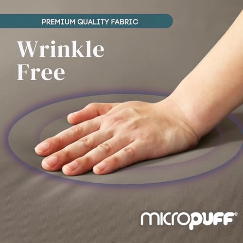 Micropuff Twin XL Fitted Sheet Only, Microfiber, Anti-Slip Anchors