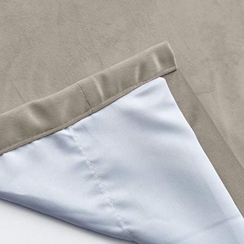 ChadMade Blackout Lined Premium Velvet Curtain Gray Beige 50Wx120L