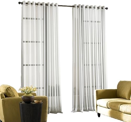 Curtainworks Soho Voile Sheer Grommet Curtain 59 x 108 Winter White 1