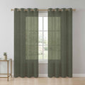 Grayish Brown Texture Sheer Curtains 84 inch Length 2 Panels Set