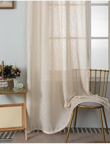 Beydodo Curtains for Bedroom Sheer 108 Inches Long, Semi Sheer