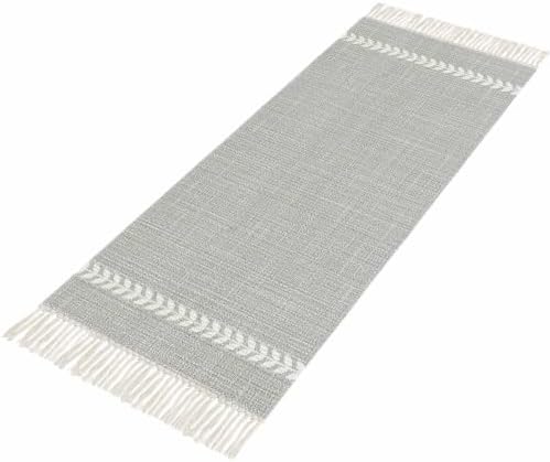 Vintage Gray Hallway Runner Rug 2'x5', Modern Simple Vertical Stripes