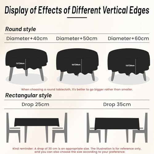 Waterproof Tablecloth, Linen Blend Rectangular Table Cover for Dining