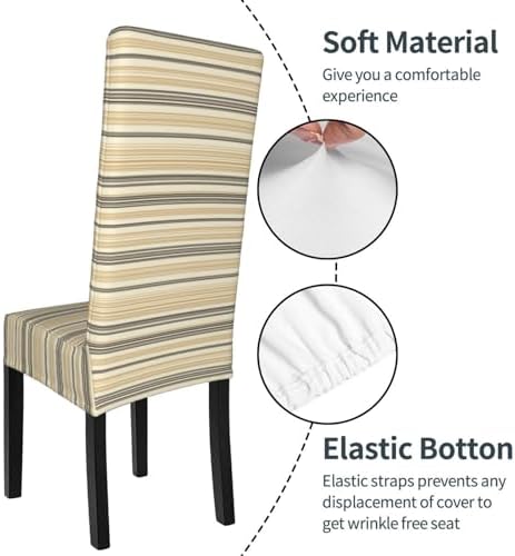 Dining Slipcover Modern Neutral Color Stripes Print Slipcovers for
