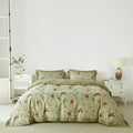 YuHeGuoJi Red Flower Duvet Cover Queen 100% Cotton 3 Pcs Set 1 French